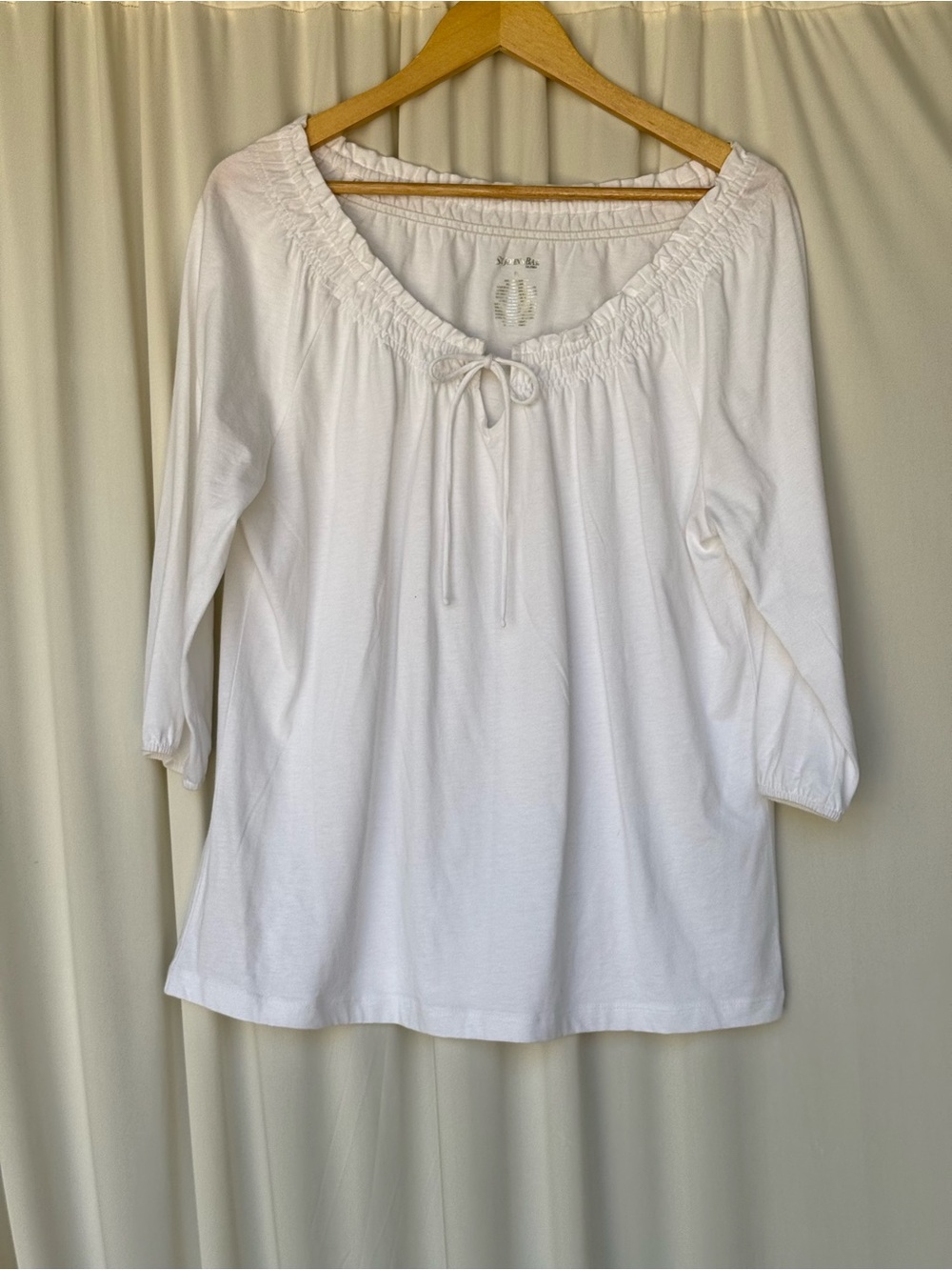 St. John’s Bay White Peasant Blouse Petite L